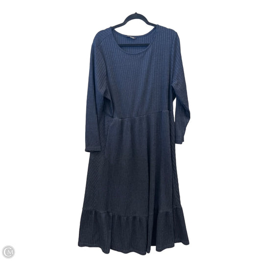 Dress Casual Midi By Bloomchic In Navy, Size: 1x