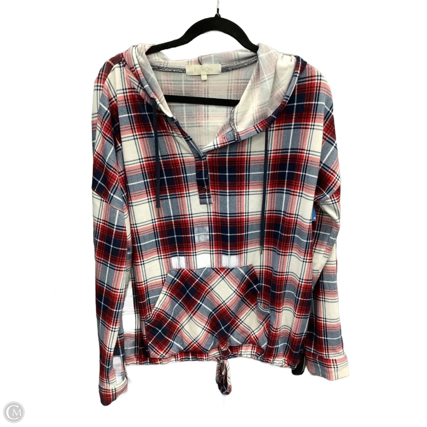 Top Long Sleeve By Eden & Olivia In Plaid Pattern, Size: L