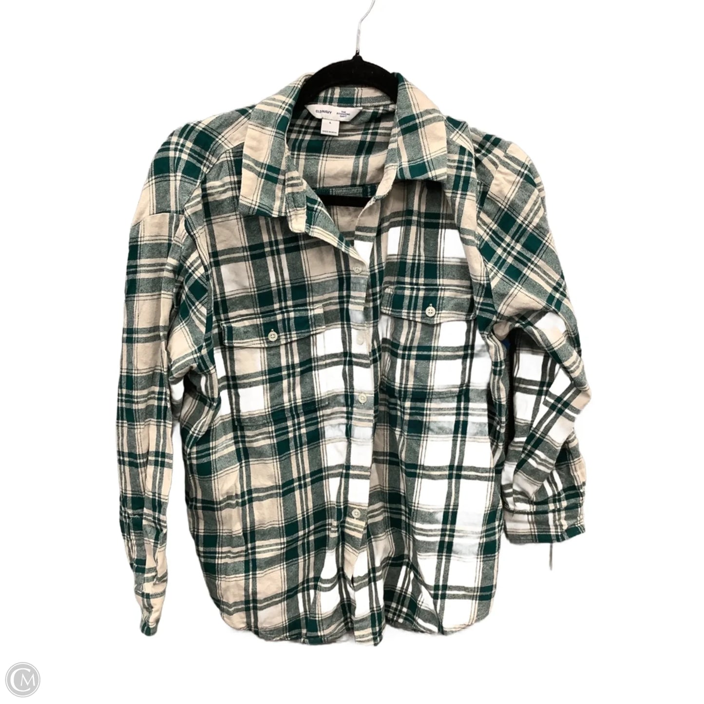 Top Long Sleeve By Old Navy In Plaid Pattern, Size: L
