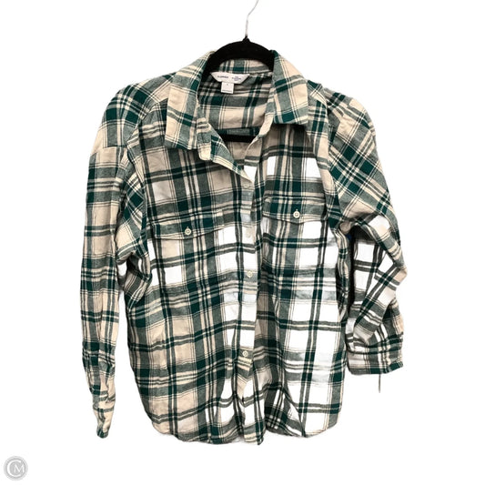 Top Long Sleeve By Old Navy In Plaid Pattern, Size: L