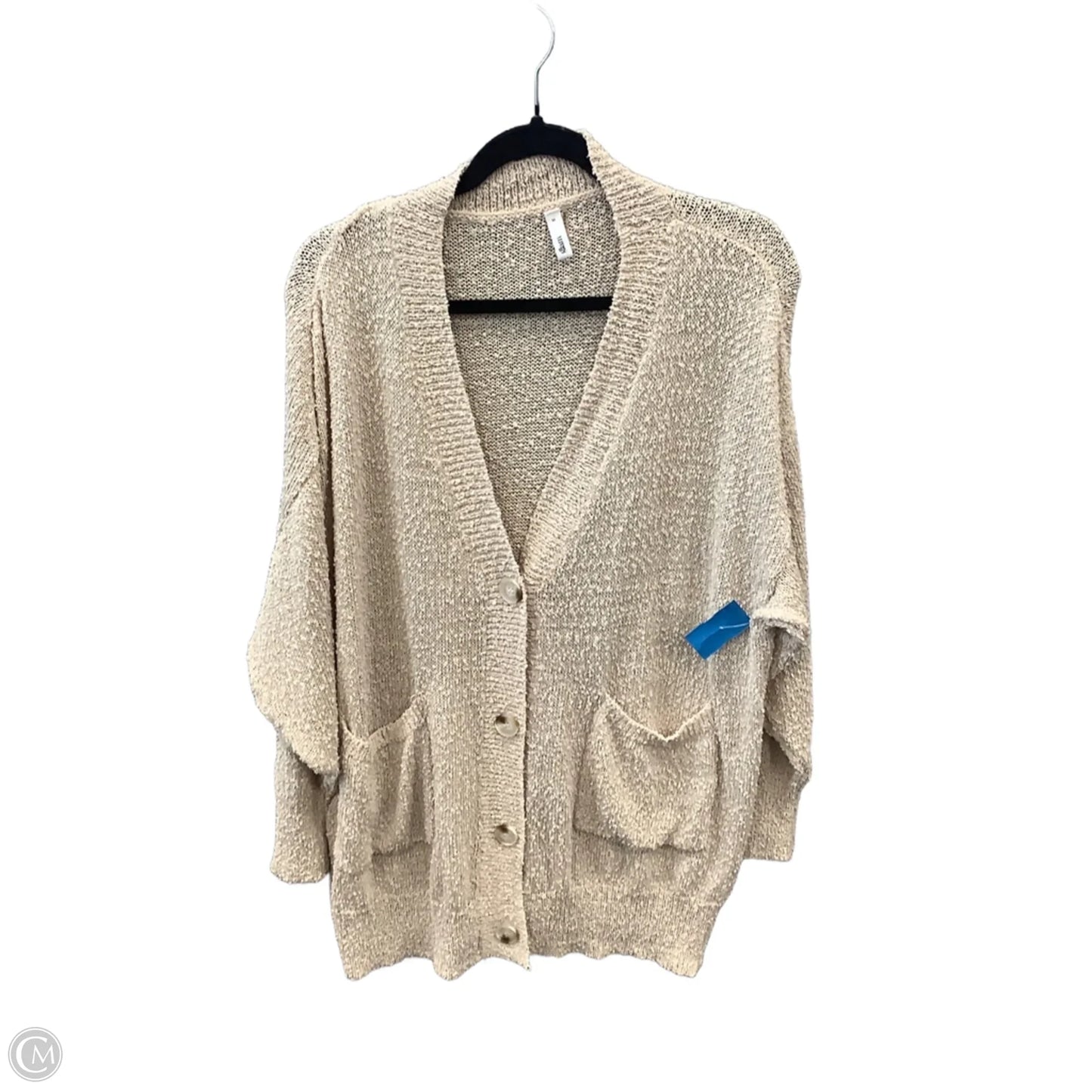 Sweater Cardigan By Glam In Tan, Size: M