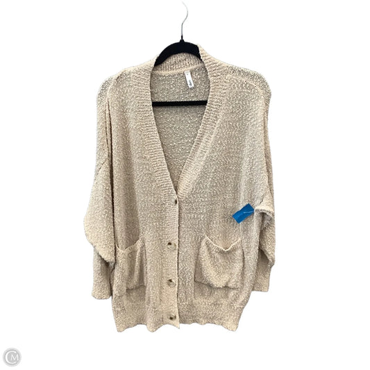Sweater Cardigan By Glam In Tan, Size: M