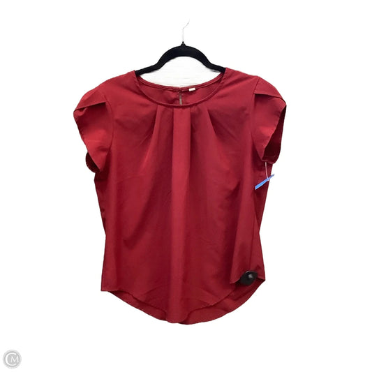 Blouse Short Sleeve By Clothes Mentor In Red, Size: M