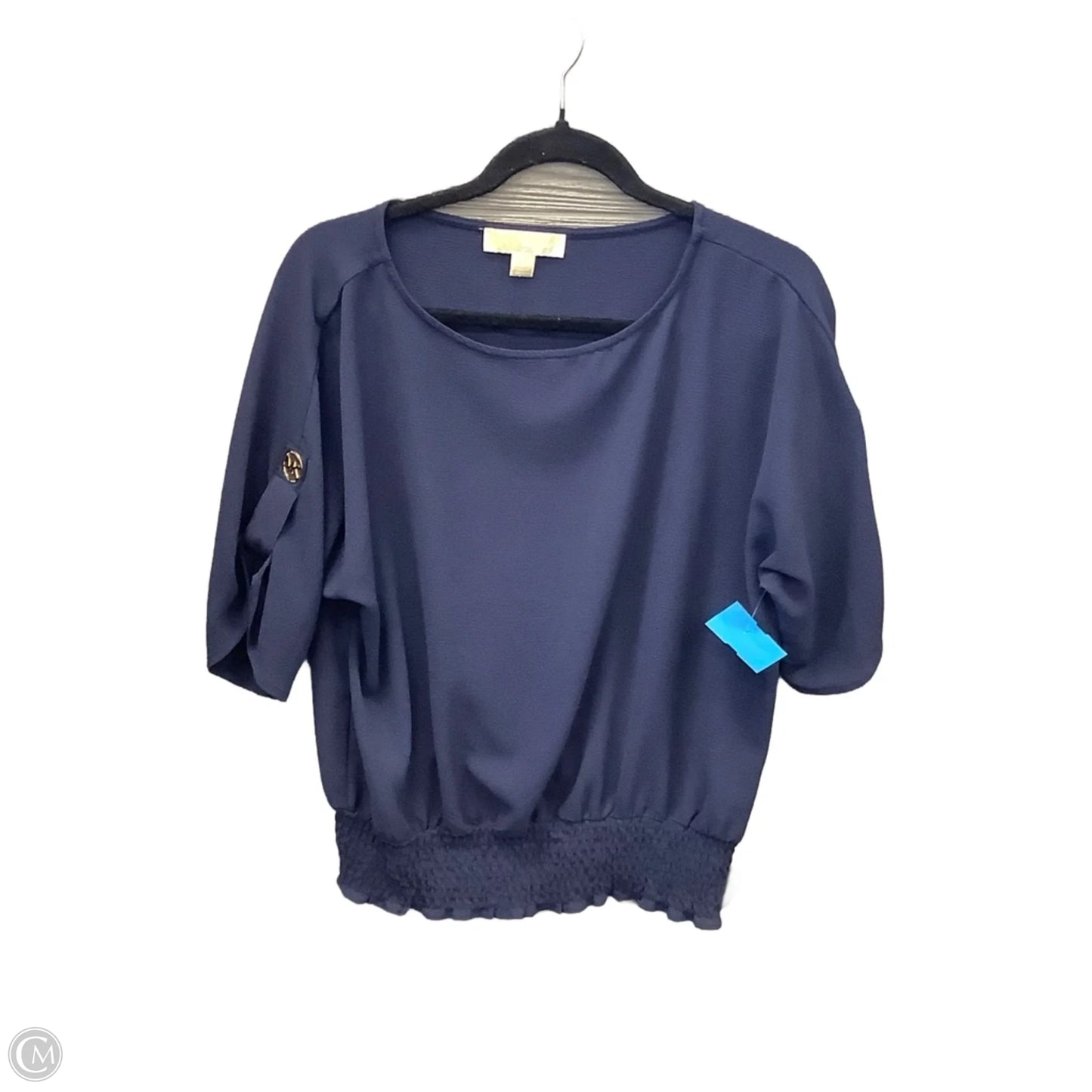 Blouse 3/4 Sleeve By Michael By Michael Kors In Blue, Size: M