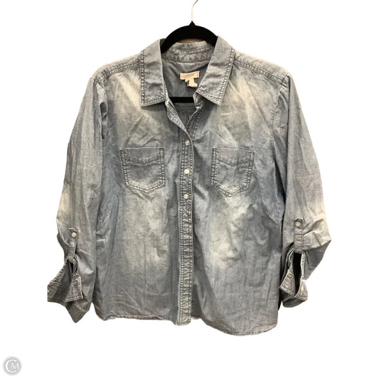 Top Long Sleeve By Chicos In Blue, Size: L
