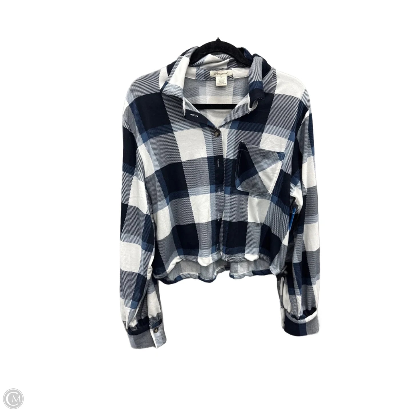 Top Long Sleeve By Passport In Plaid Pattern, Size: Xl