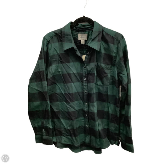 Top Long Sleeve By Gh Bass And Co In Plaid Pattern, Size: L