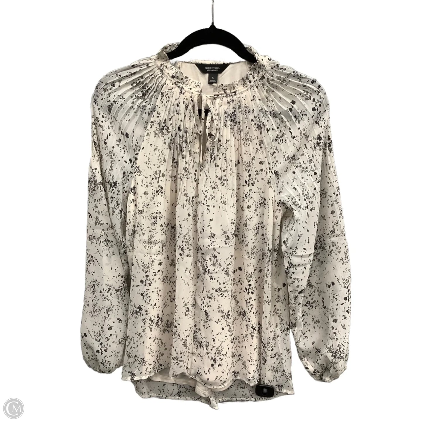 Blouse Long Sleeve By Simply Vera In White, Size: S