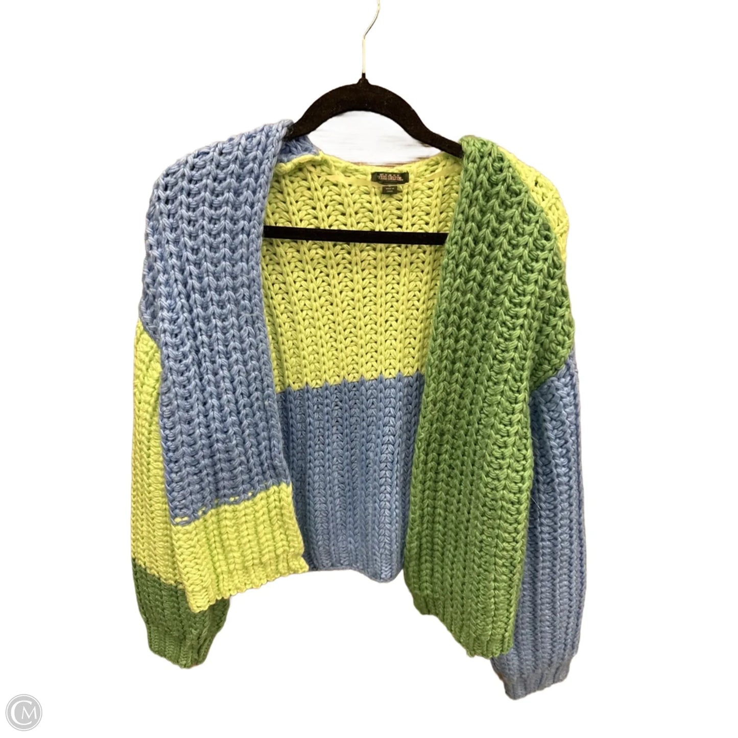 Sweater Cardigan By Wild Fable In Blue & Green, Size: M