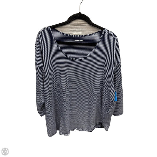 Top Long Sleeve By Lands End In Striped Pattern, Size: 2x