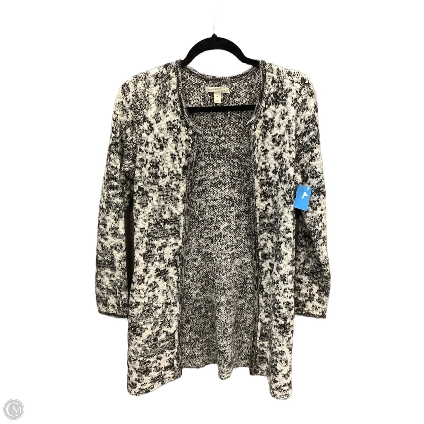 Sweater Cardigan By Dana Buchman In Black & White, Size: M