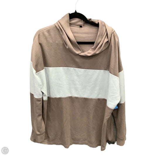 Top Long Sleeve By Clothes Mentor In Brown & White, Size: 2x