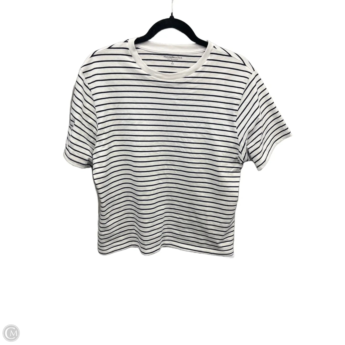 Top Short Sleeve By Abercrombie And Fitch In Striped Pattern, Size: M
