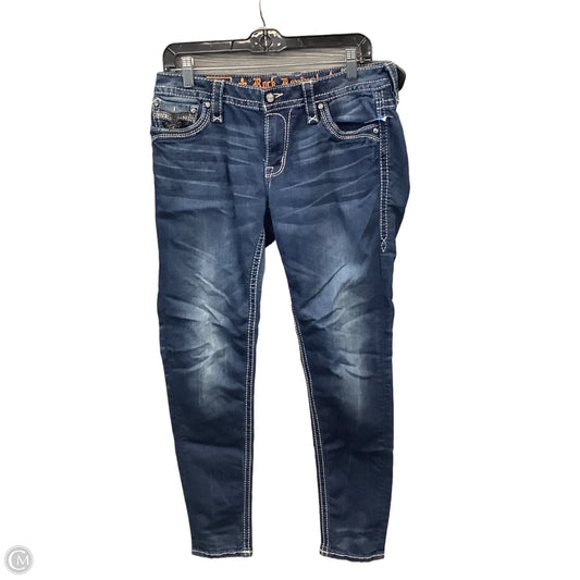 Jeans Skinny By Rock Revival In Blue Denim, Size: 10