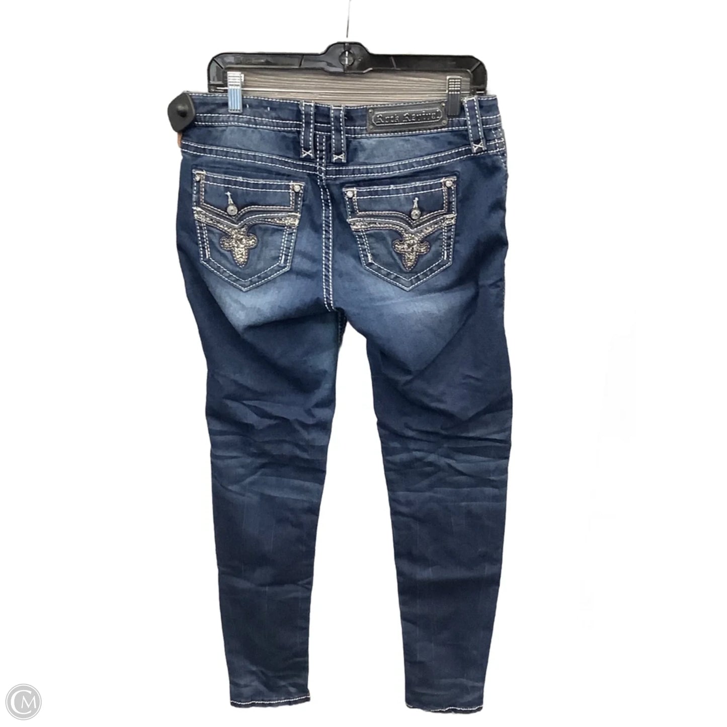 Jeans Skinny By Rock Revival In Blue Denim, Size: 10