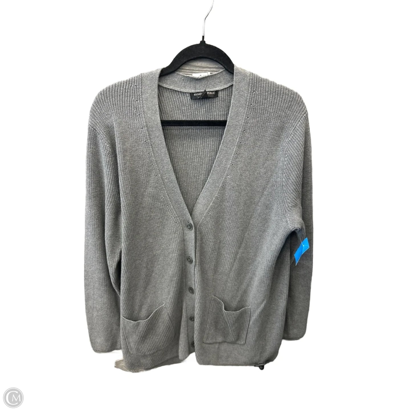 Sweater Cardigan By Banana Republic In Grey, Size: L