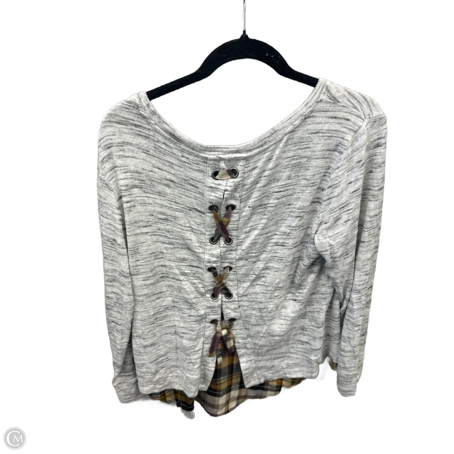 Top Long Sleeve By Maurices In Grey, Size: L