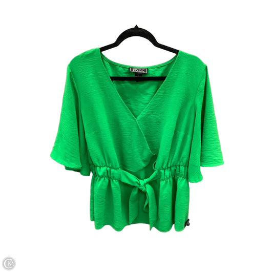Blouse Short Sleeve By Nycc In Green, Size: 1x