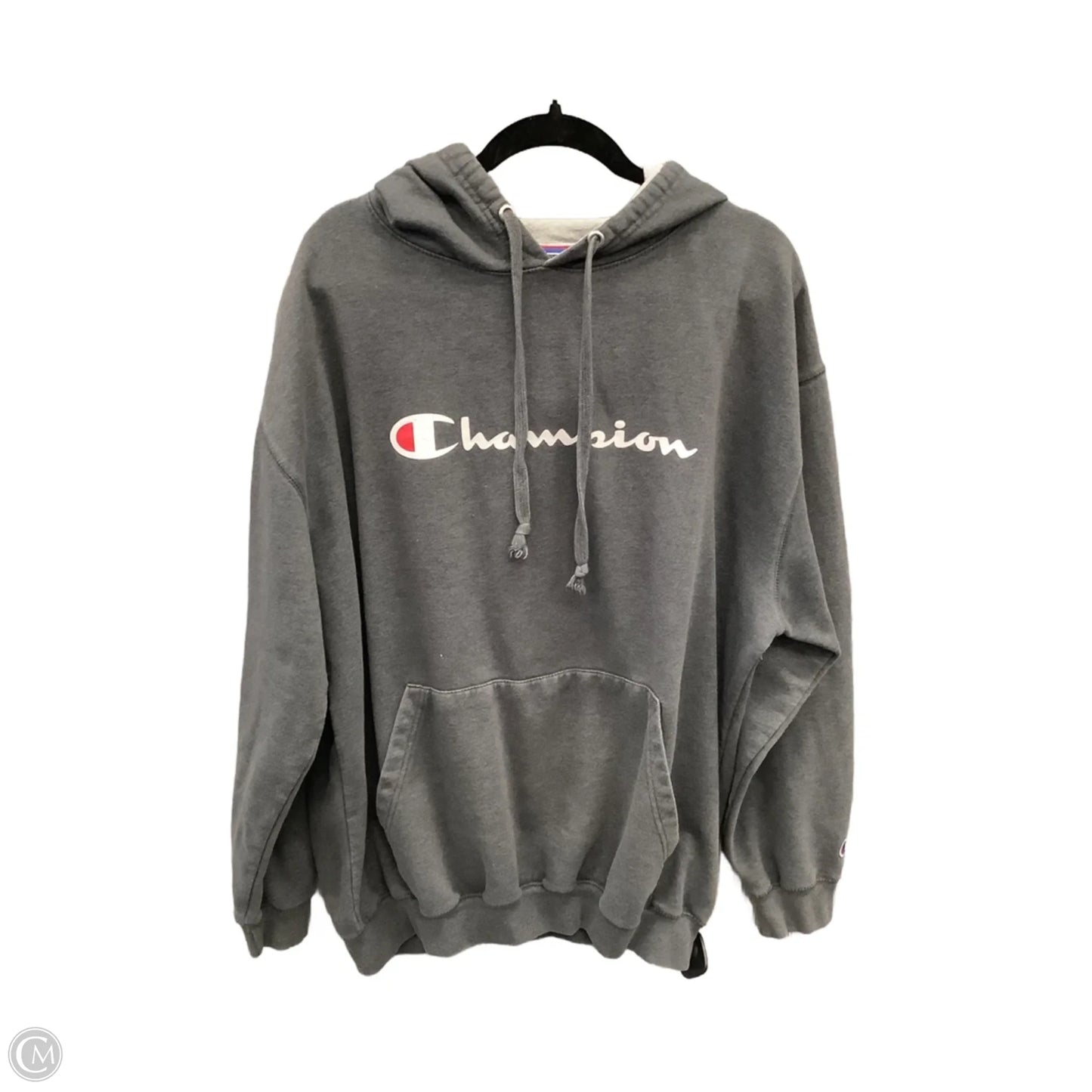 Athletic Sweatshirt Hoodie By Champion In Grey, Size: 2x
