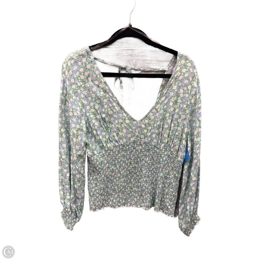Blouse Long Sleeve By Clothes Mentor In Blue & Green, Size: 1x