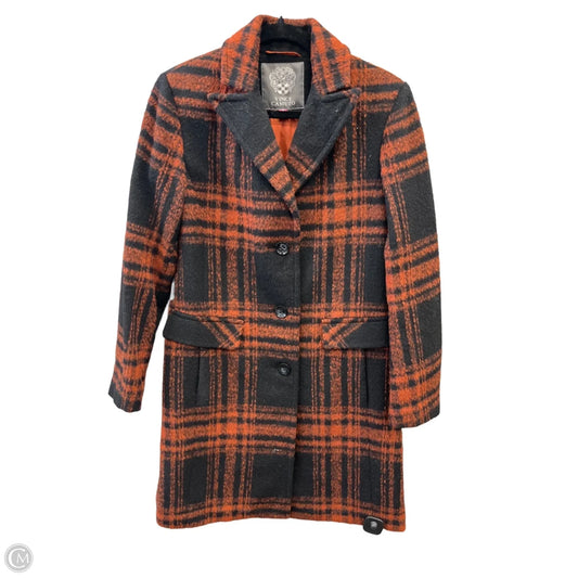 Coat Peacoat By Vince Camuto In Black & Orange, Size: M