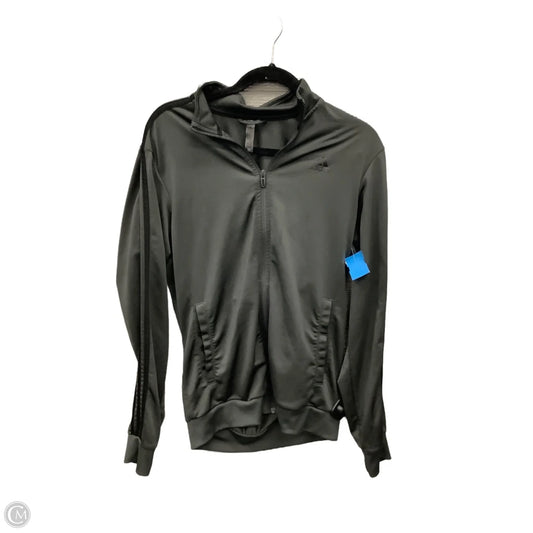 Athletic Top Long Sleeve Collar By Adidas In Grey, Size: S