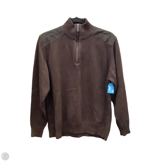 Sweater Luxury Designer By Oscar De La Renta In Brown, Size: L