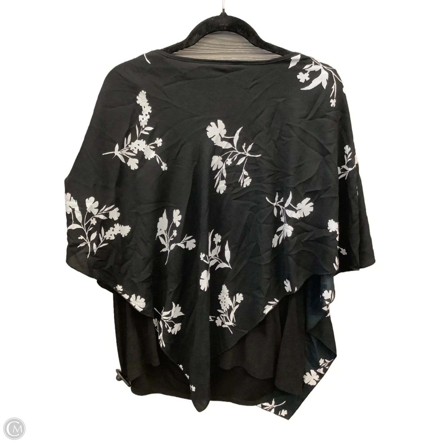 Blouse Short Sleeve By Investments In Black, Size: 1x