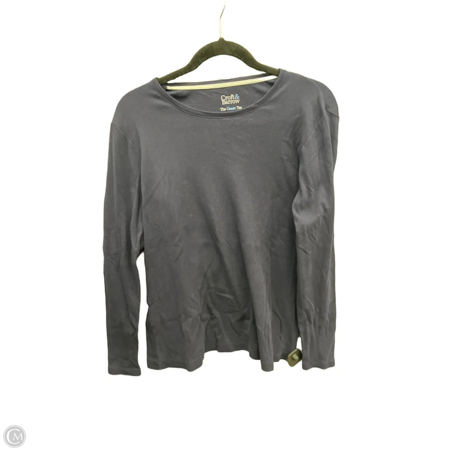 Top Long Sleeve Basic By Croft And Barrow In Blue, Size: M