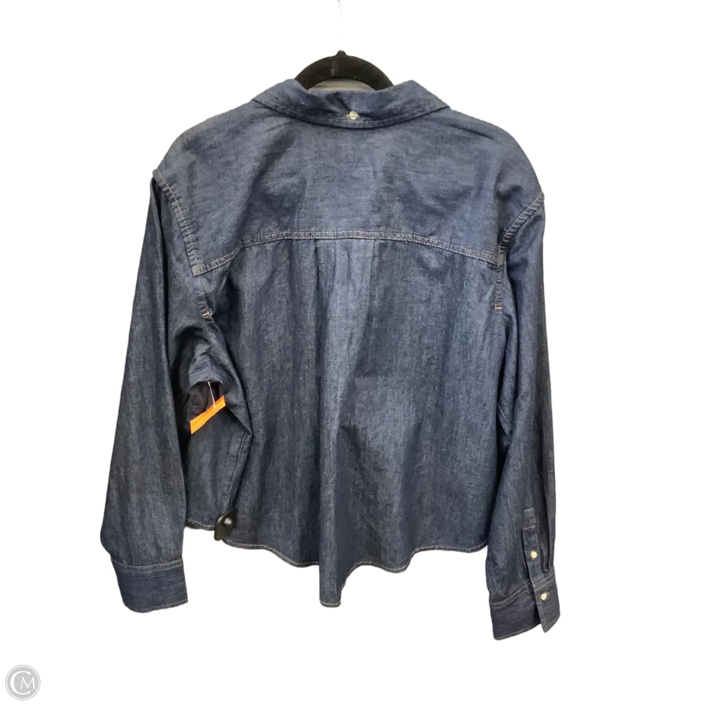 Top Long Sleeve By Free Assembly In Blue Denim, Size: Xl