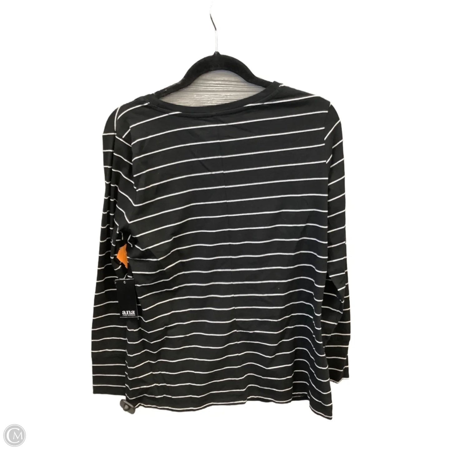 Top Long Sleeve By Ana In Striped Pattern, Size: L