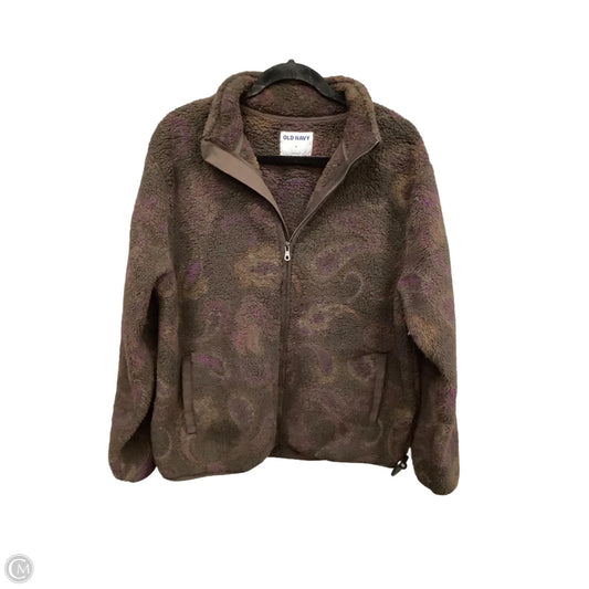 Jacket Faux Fur & Sherpa By Old Navy In Brown & Purple, Size: S