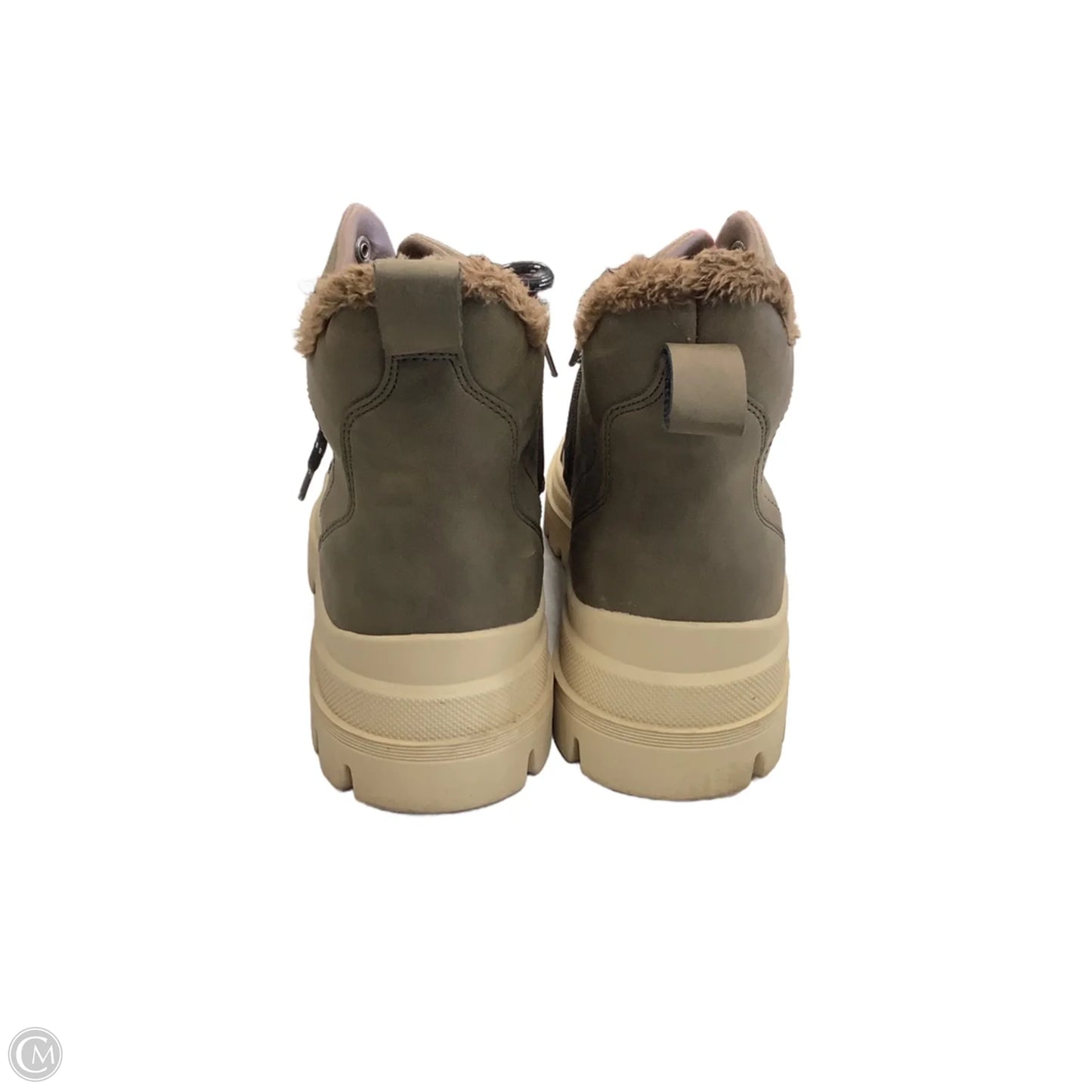 Boots Ankle Flats By Falls Creek In Green & Tan, Size: 8