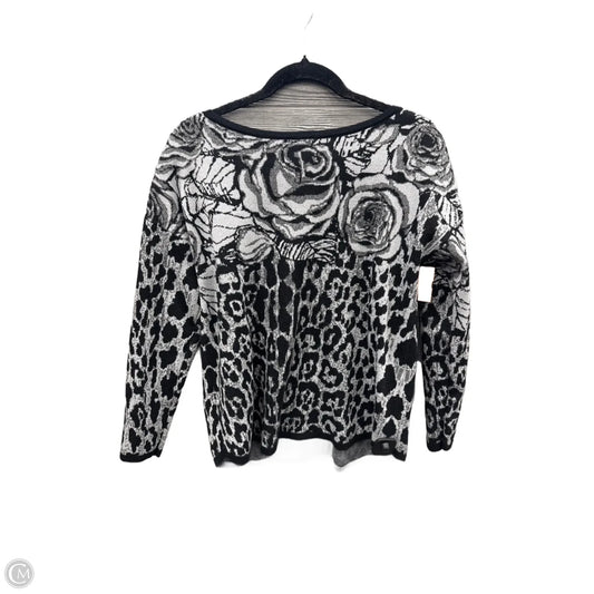 Top Long Sleeve By Chicos In Black & Grey, Size: L