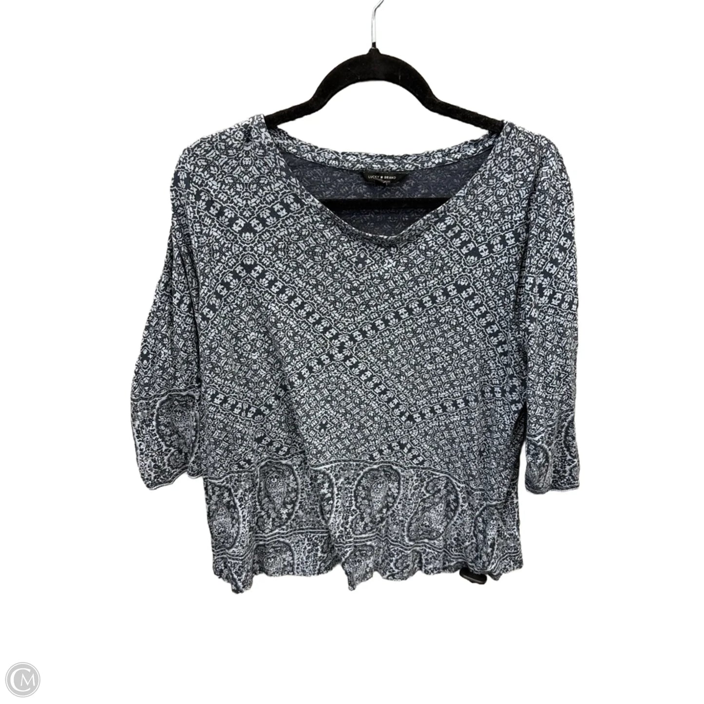 Top Long Sleeve By Lucky Brand In Blue, Size: 1x