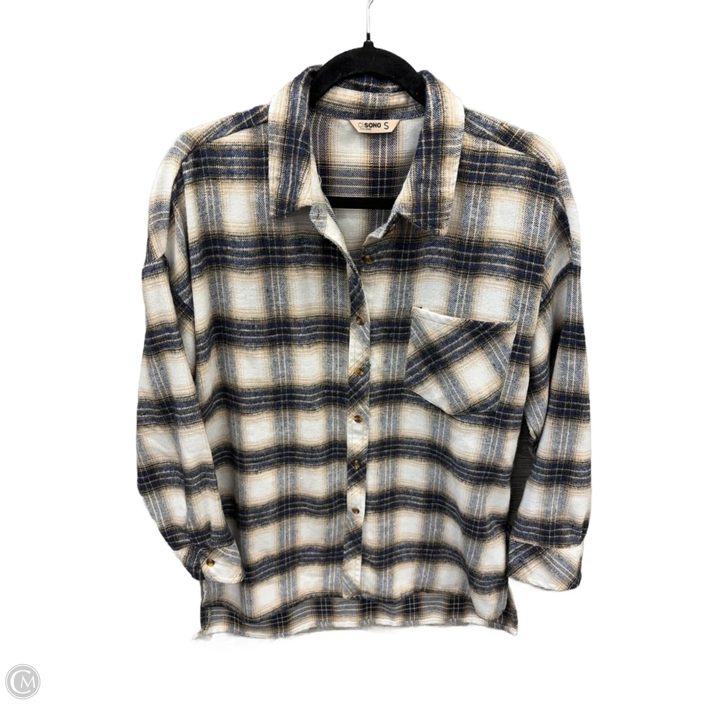 Top Long Sleeve By Clothes Mentor In Plaid Pattern, Size: S