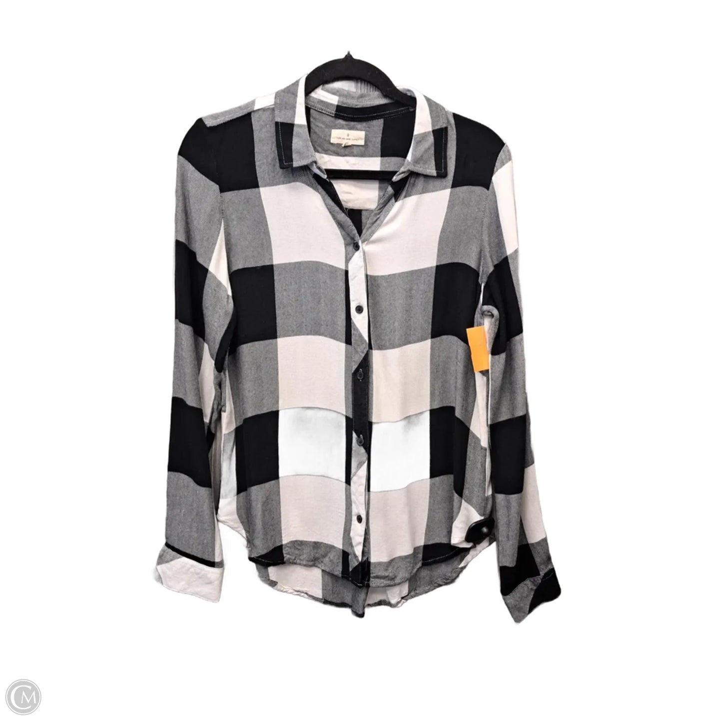Top Long Sleeve By Thread And Supply In Black & White, Size: S