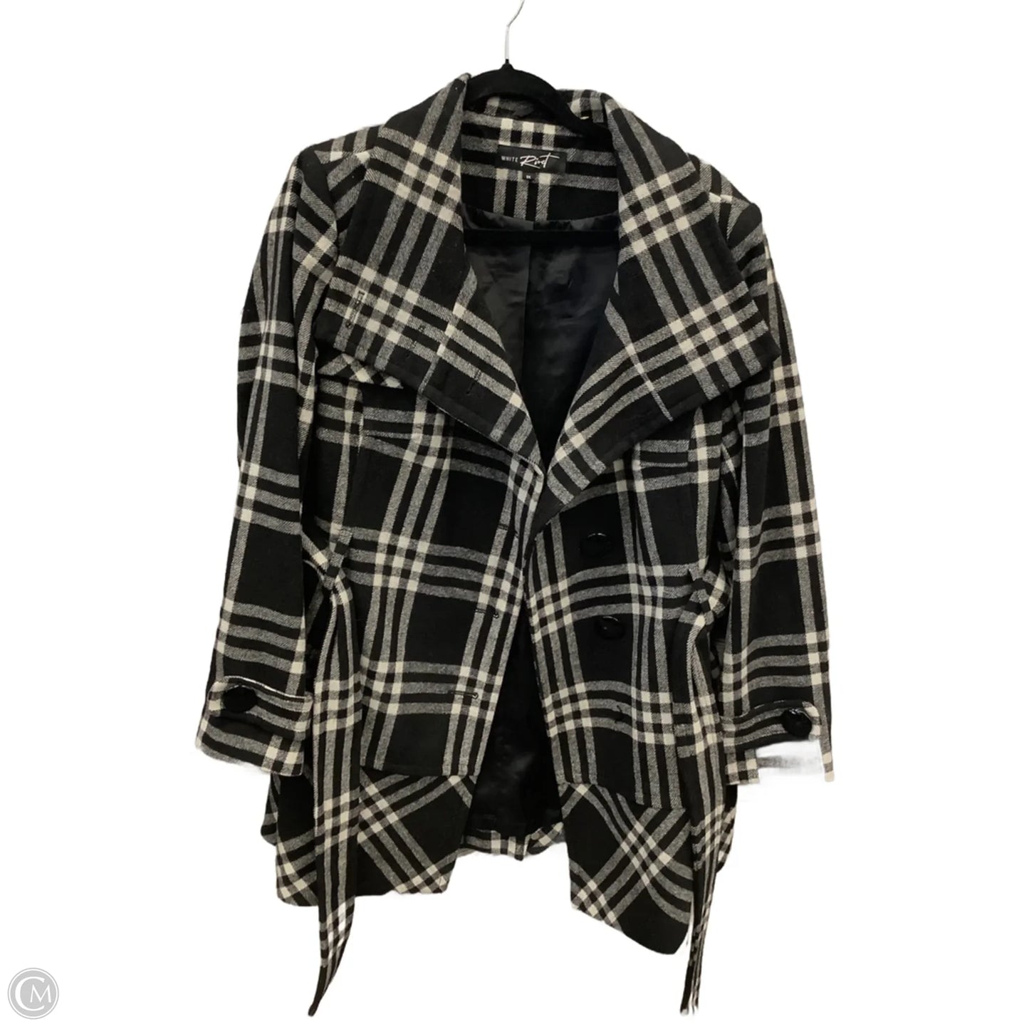 Coat Peacoat By Clothes Mentor In Black & White, Size: 1x