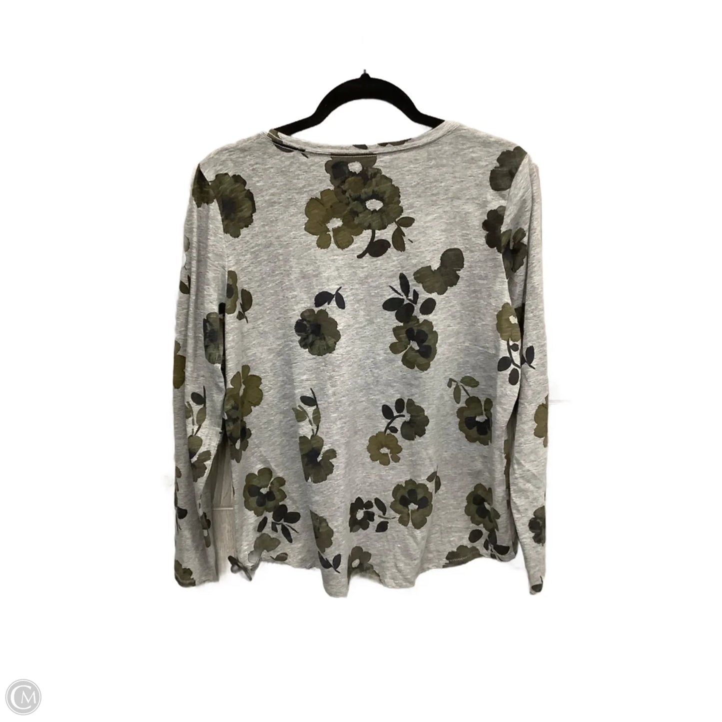 Top Long Sleeve By Sonoma In Green & Grey, Size: L