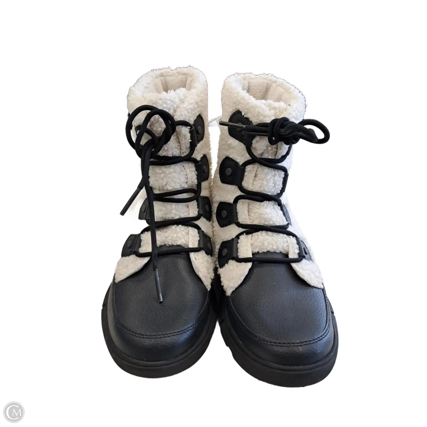Boots Ankle Flats By Sorel In Black & White, Size: 8.5