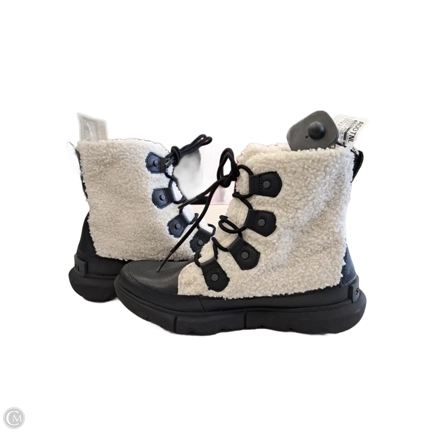 Boots Ankle Flats By Sorel In Black & White, Size: 8.5