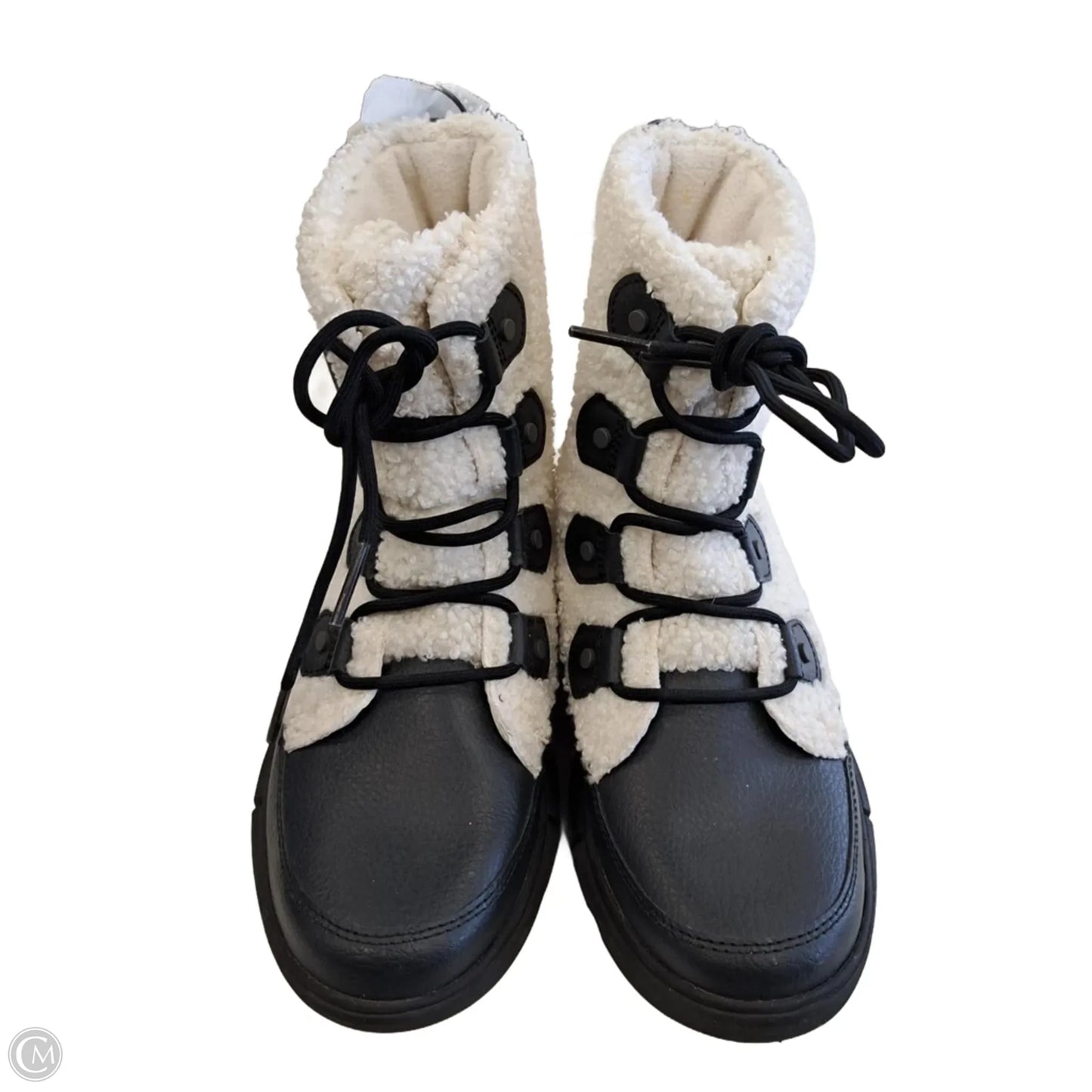 Boots Ankle Flats By Sorel In Black & White, Size: 8.5
