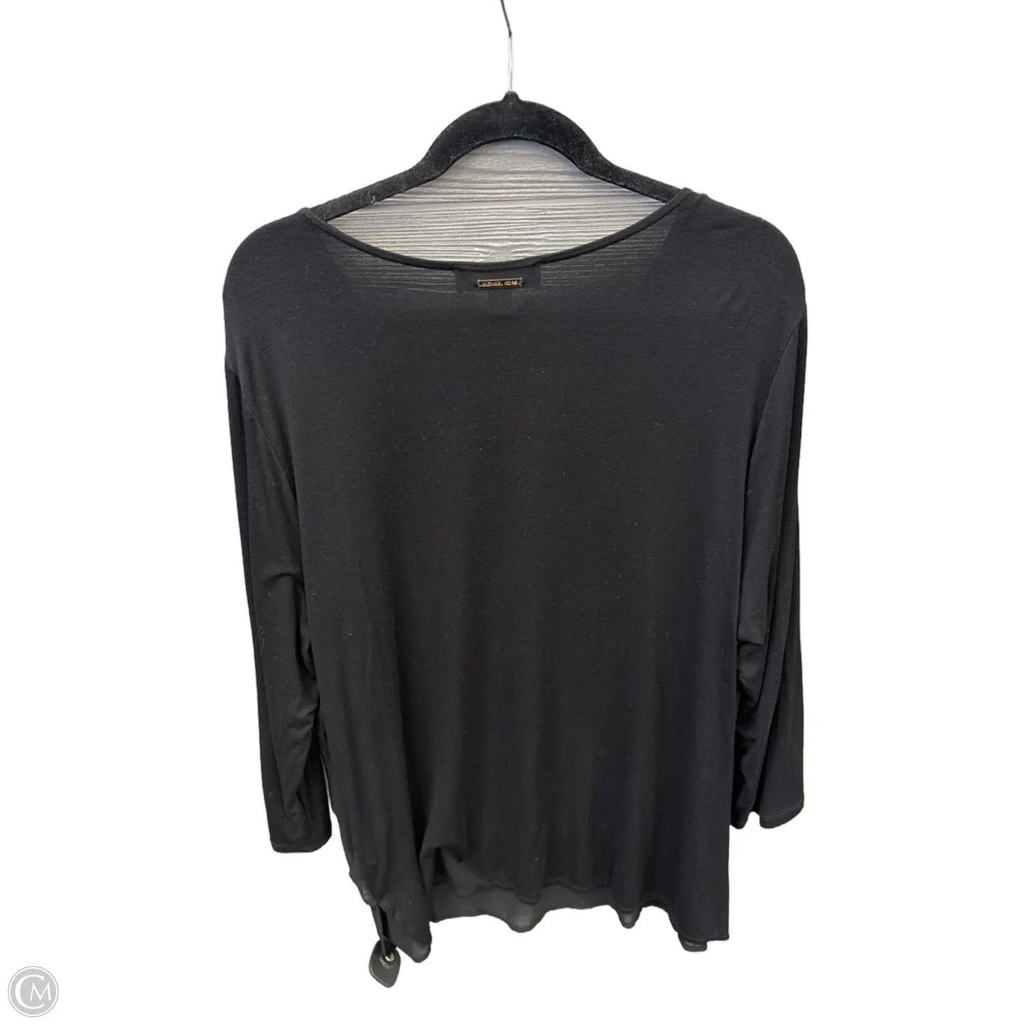 Blouse Long Sleeve By Michael By Michael Kors In Black, Size: 2x