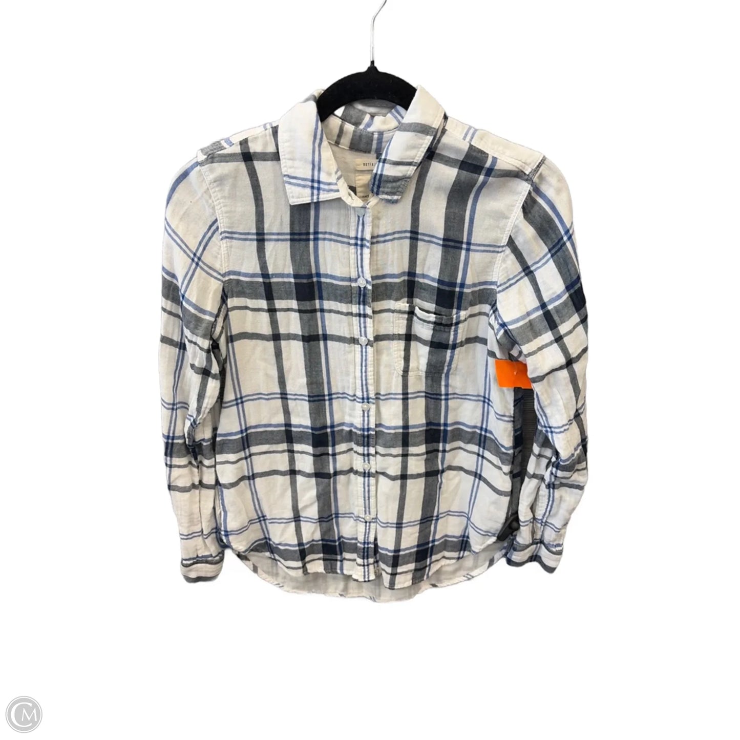 Top Long Sleeve By American Eagle In Plaid Pattern, Size: Xs