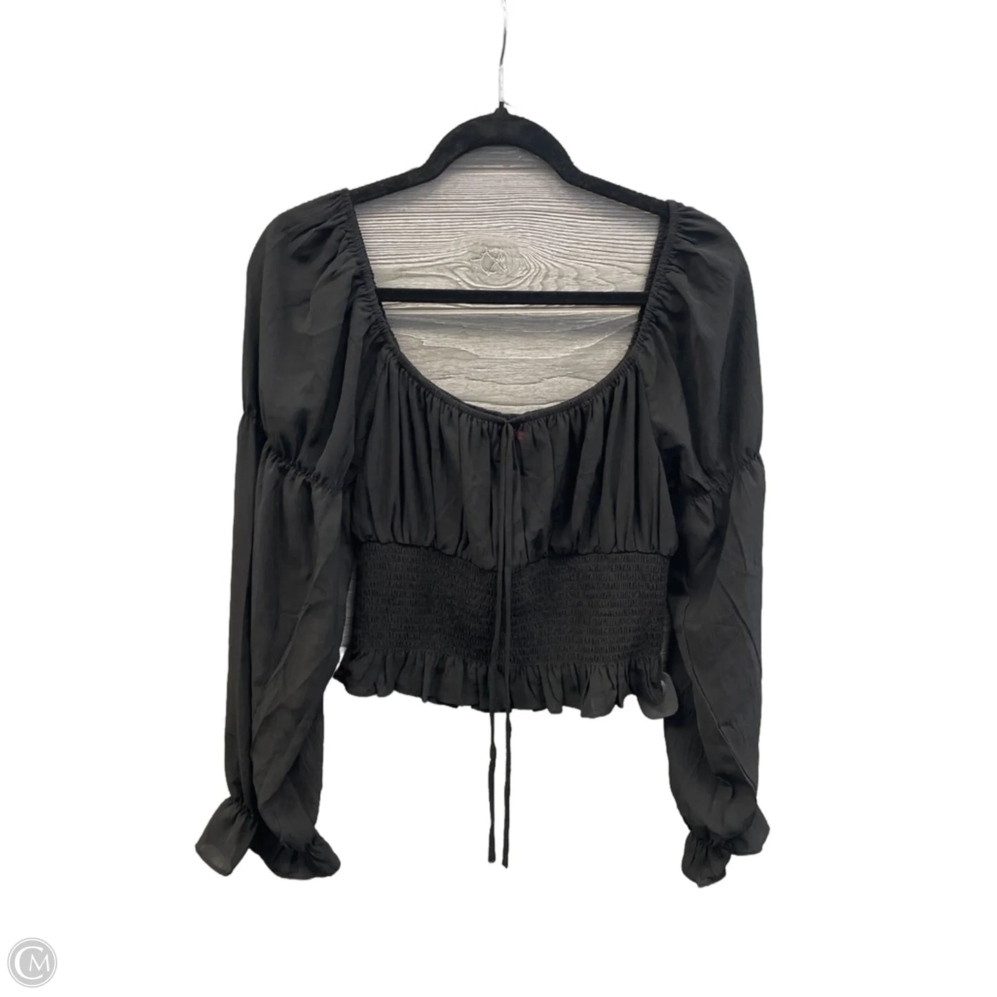Blouse Long Sleeve By Guess In Black, Size: Xl