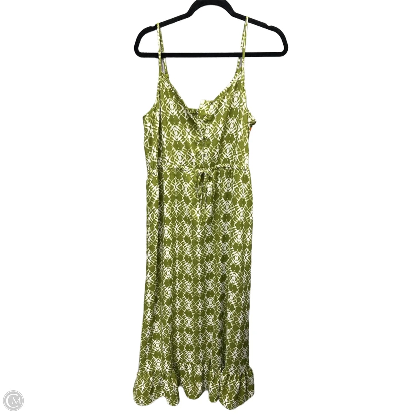 Dress Casual Midi By Ophelia Roe In Green & White, Size: M