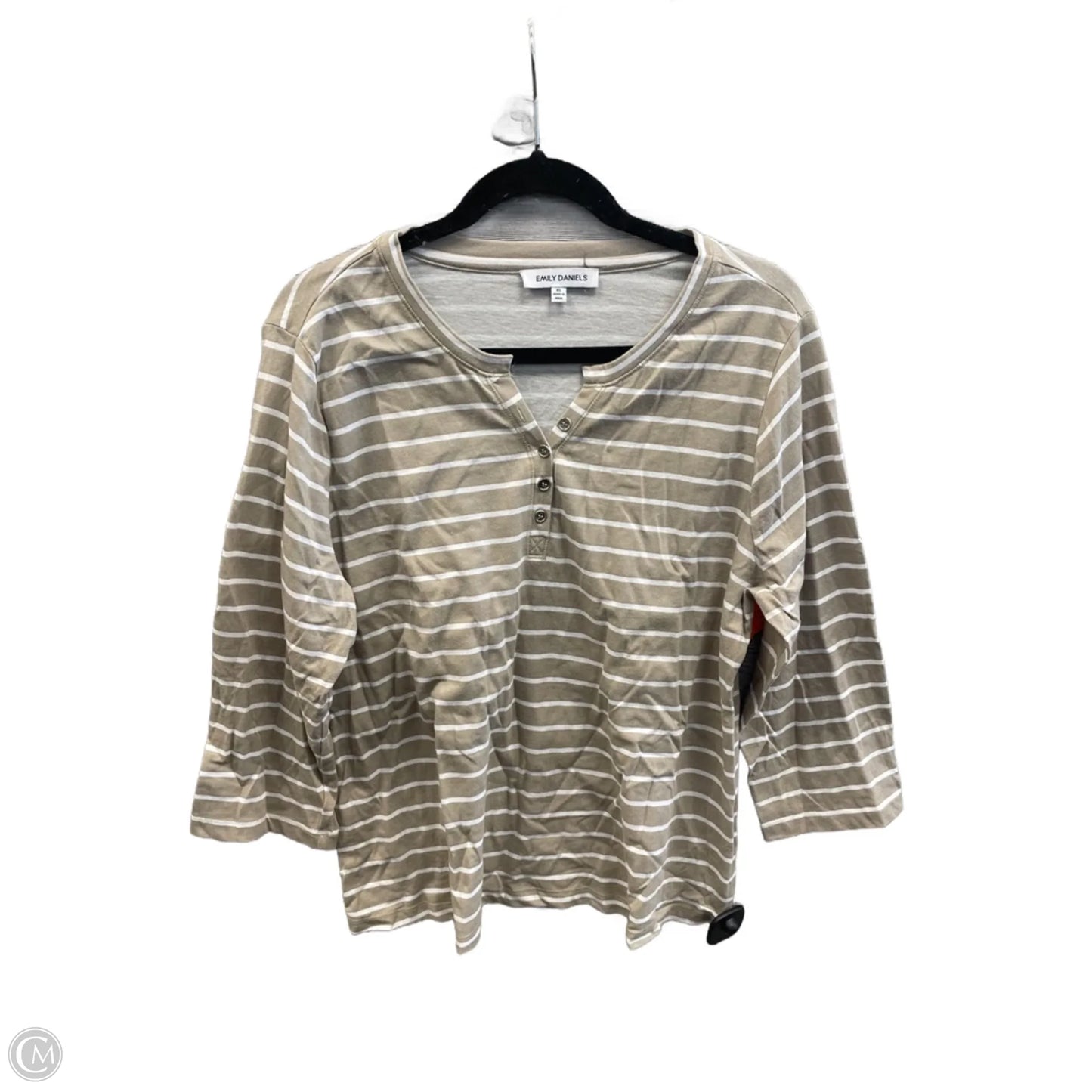 Top Long Sleeve By Emily Daniels In Striped Pattern, Size: Xl