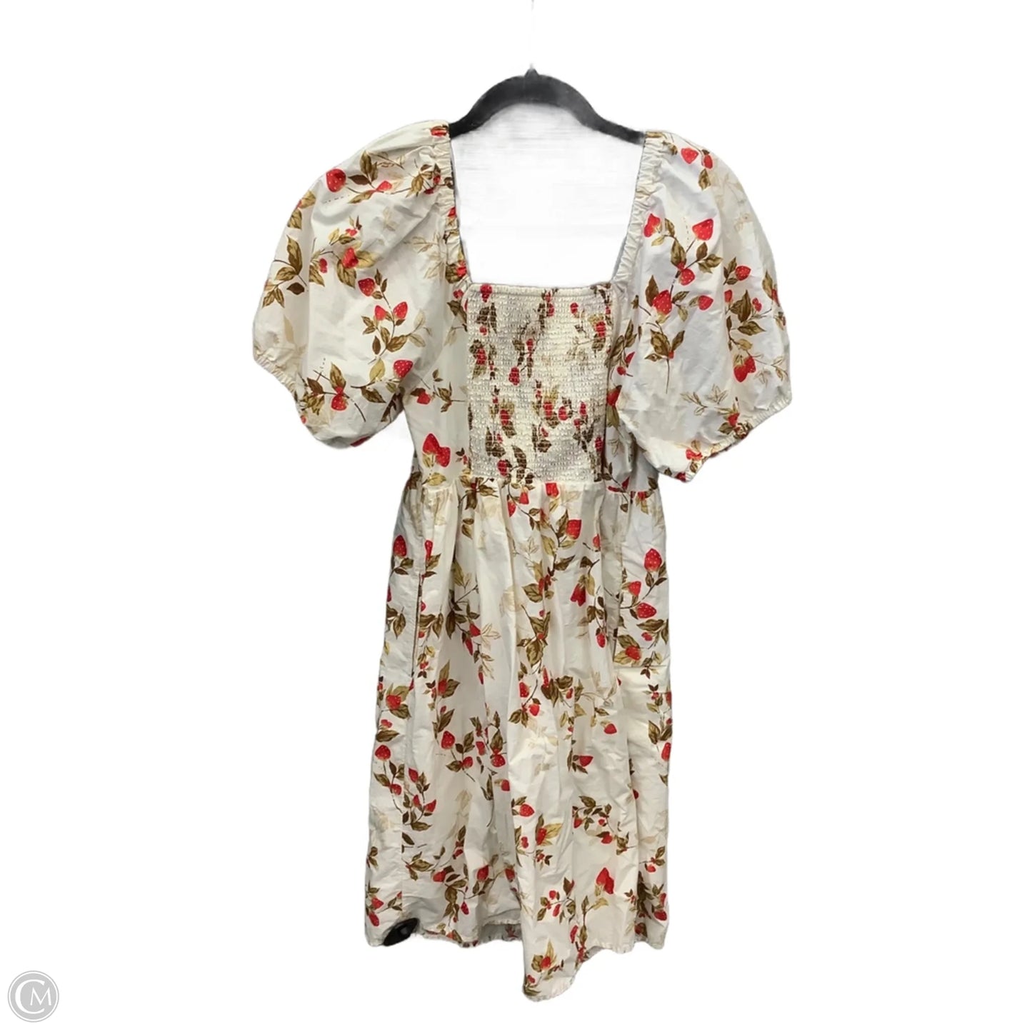 Dress Casual Midi By Old Navy In Cream & Red, Size: S