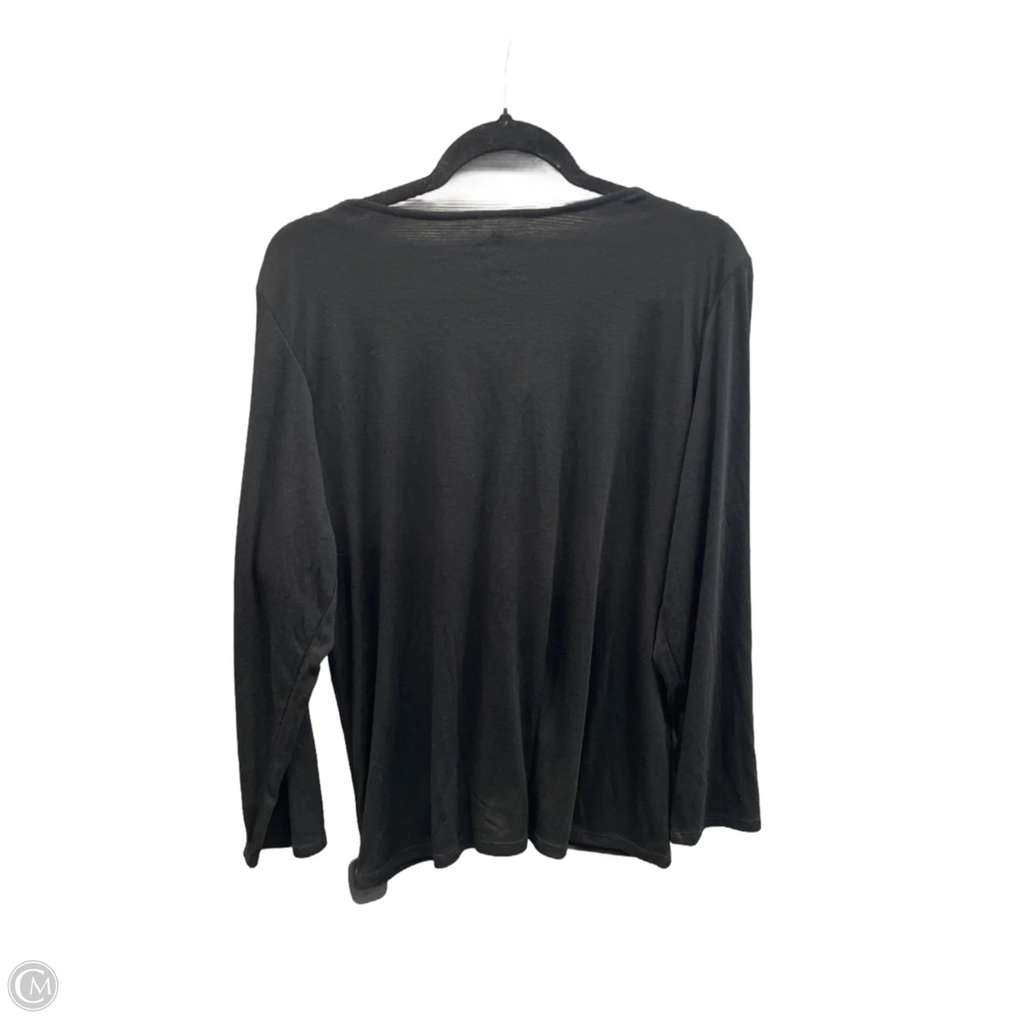 Top Long Sleeve By Liz Claiborne In Black & Gold, Size: Xl