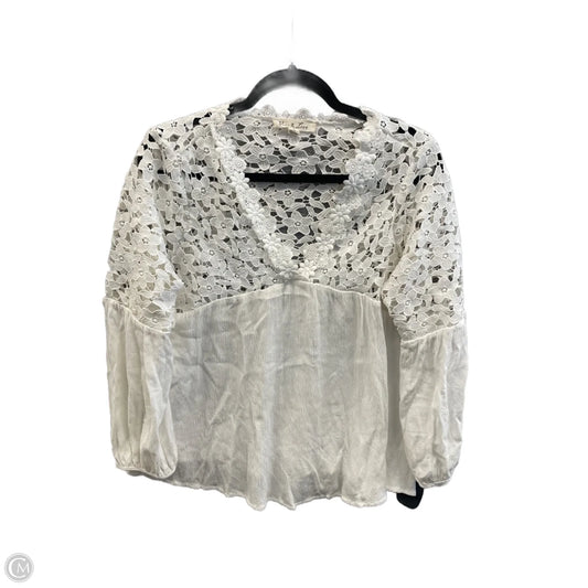 Blouse Long Sleeve By Vine & Love In White, Size: S